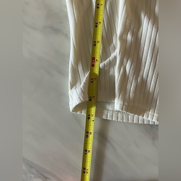 Planet Gold Ivory Faux Fur Collar Ribbed Zip Up Long Sleeve Top Women’s XL - Picture 5 of 5